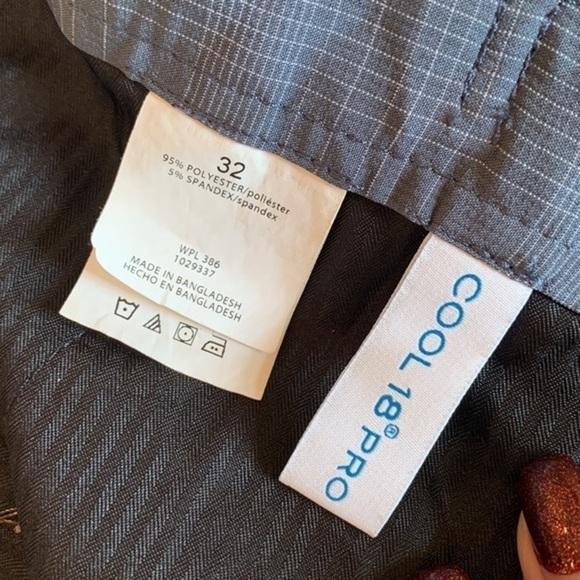 Haggar Mens Cool 18 pro mens casual flat front gray plaid career shorts - Picture 4 of 7